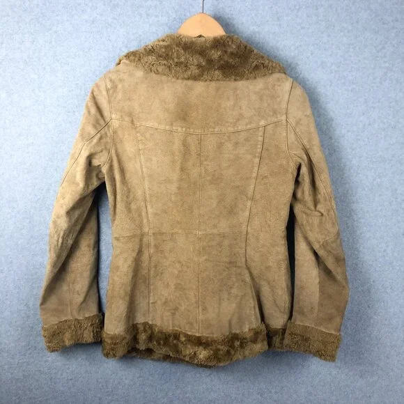 VINTAGE Y2K Xhilaration Suede Genuine Leather Faux Fur Penny Lane Medium